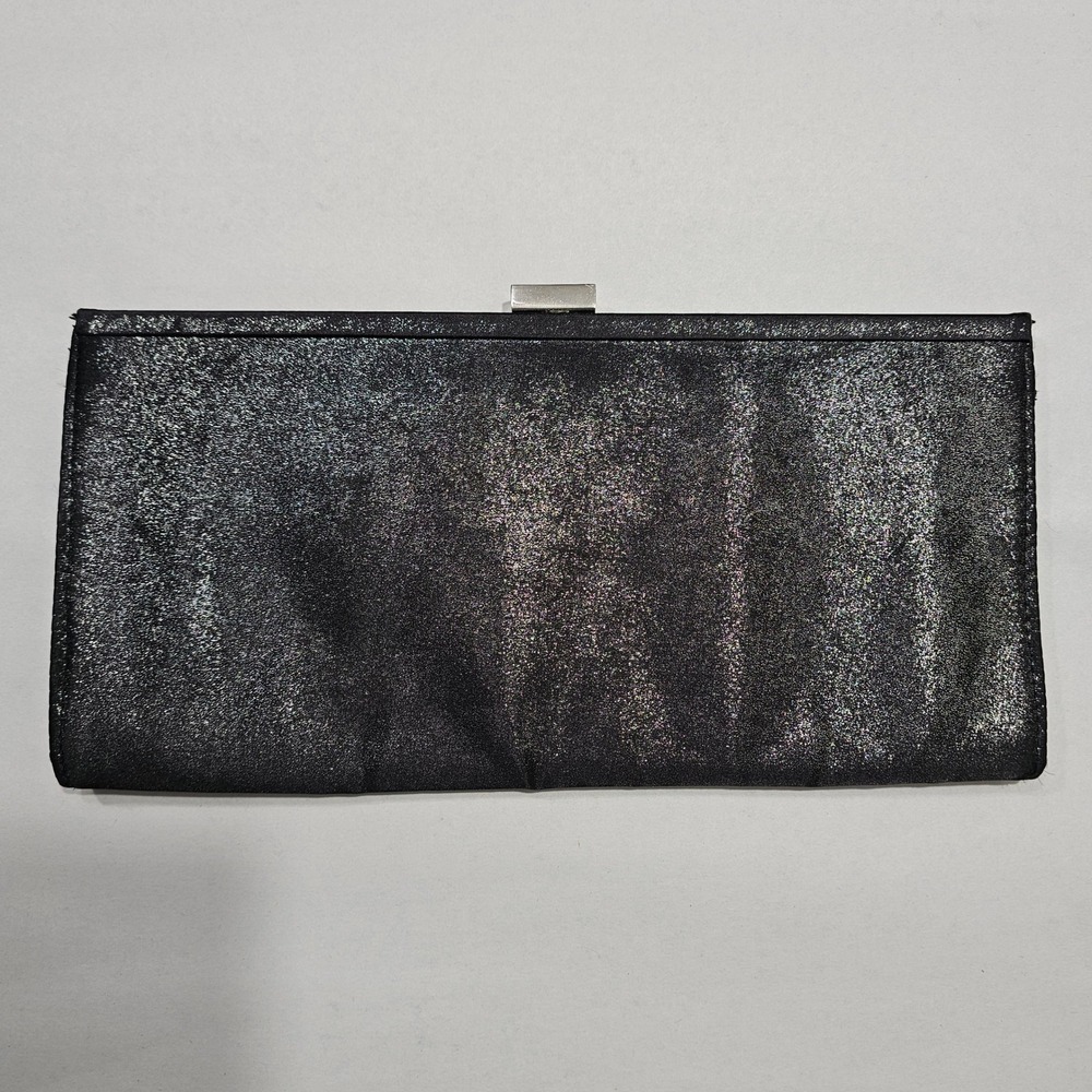 Unbranded Clutch Women OS Black Shimmer Evening Bag Metallic Formal E253